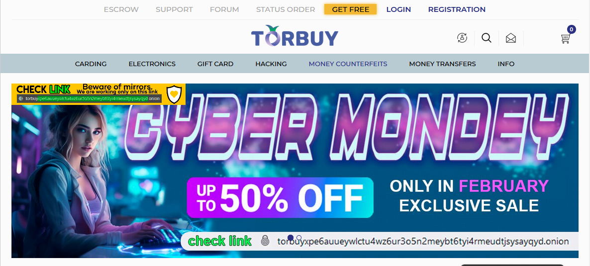 screenshot of Torbuy darkweb market