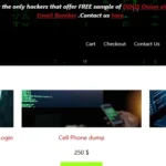screenshot of website of Rent A Hacker market