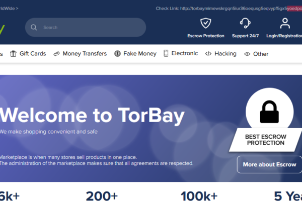 screenshot TorBay darkweb marketplace
