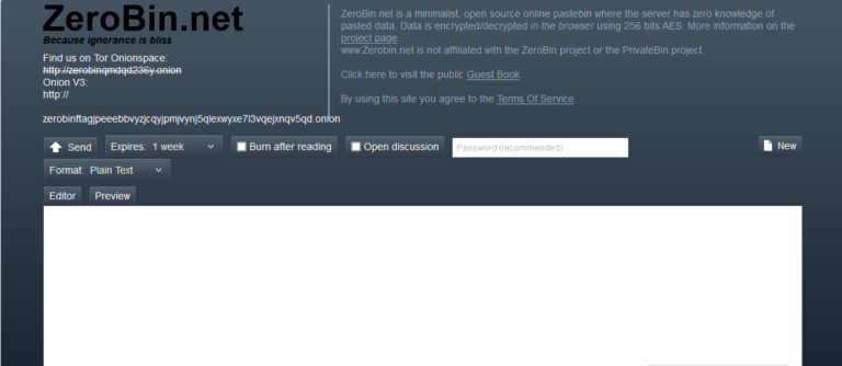 zerobin dark web