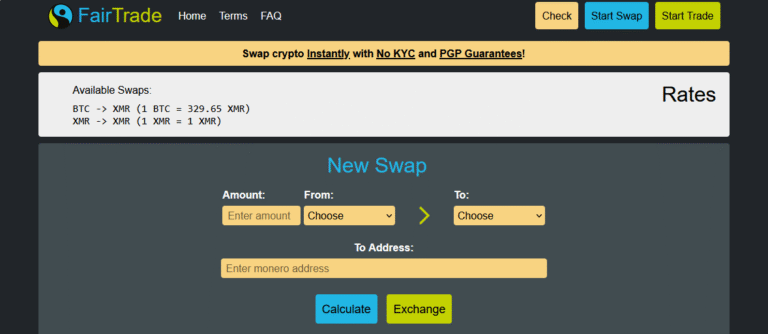 Fairtrade No KYC Exchange