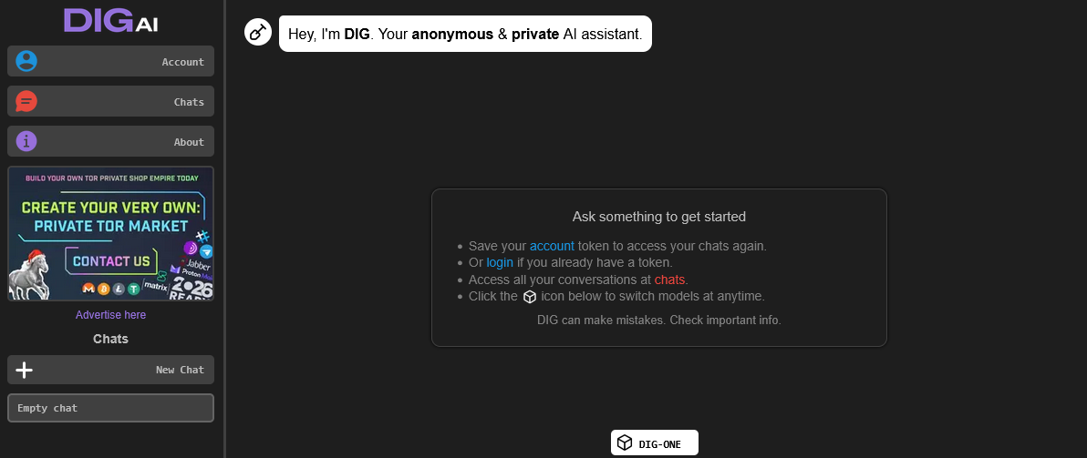 DigAI darkweb AI assistent