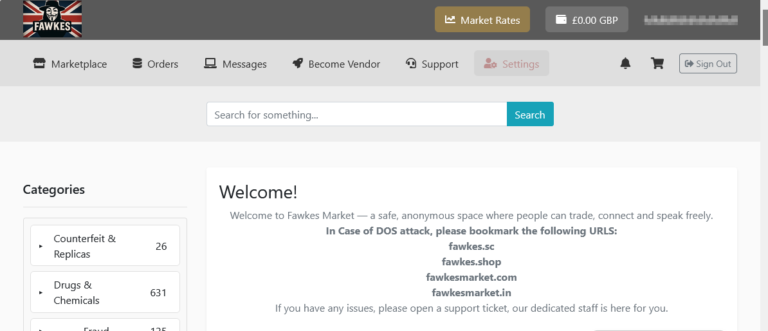 Fawkes Market : The UK’s Exclusive Darkweb Marketplace